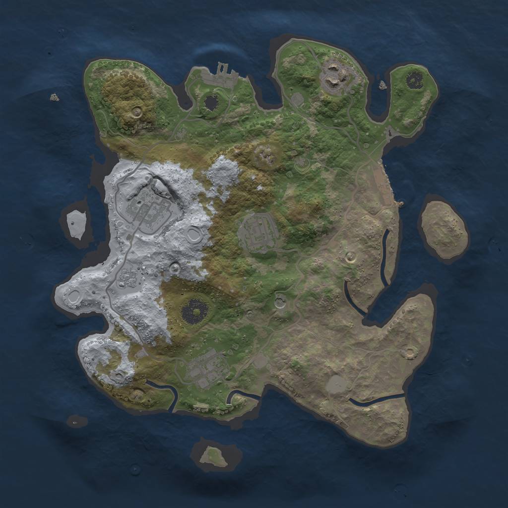 Rust Map: Procedural Map, Size: 3000, Seed: 1814710648, 11 Monuments