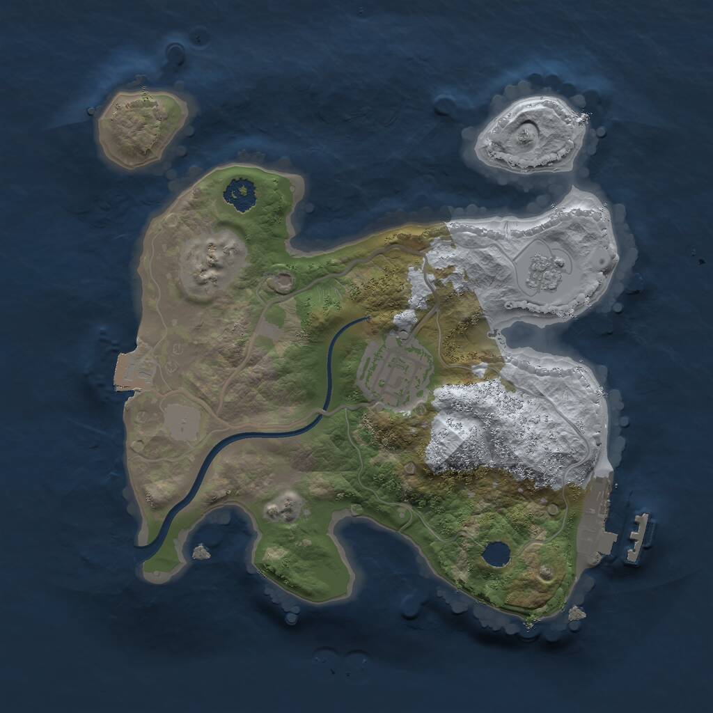 Rust Map: Procedural Map, Size: 2200, Seed: 311937313, 4 Monuments