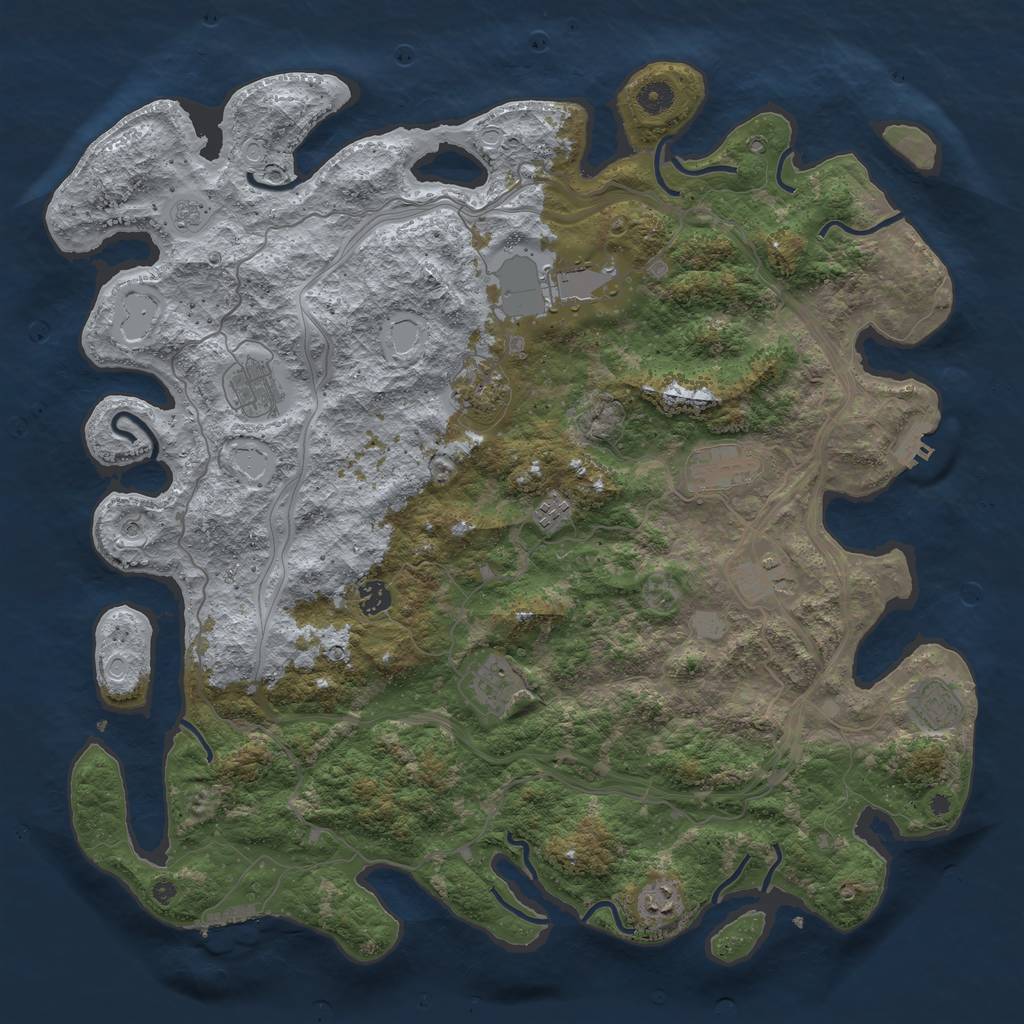 Rust Map: Procedural Map, Size: 4500, Seed: 59102961, 19 Monuments