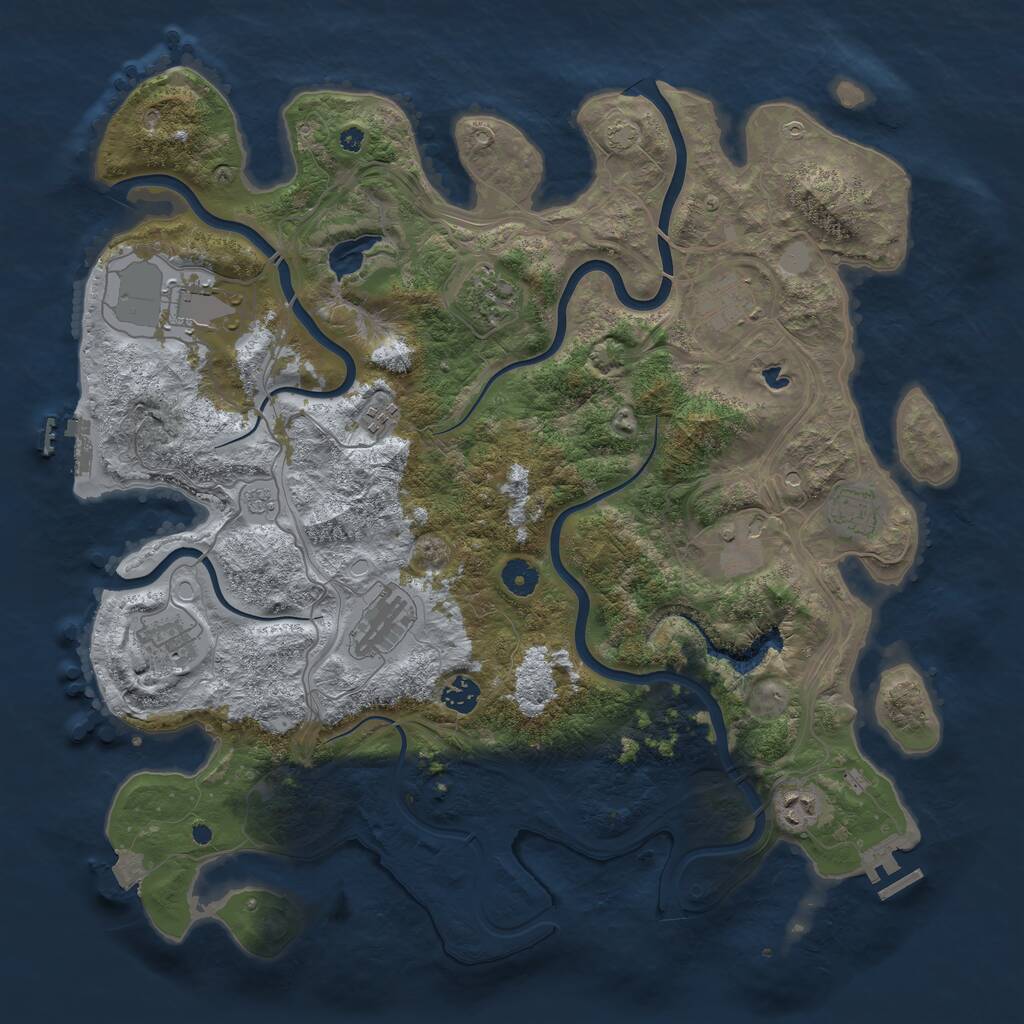 Rust Map: Procedural Map, Size: 4250, Seed: 1644254843, 16 Monuments