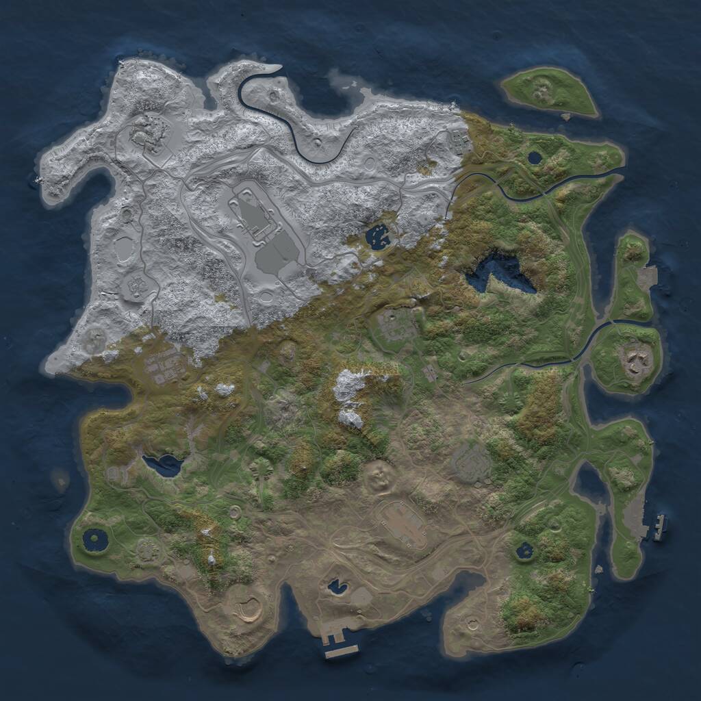 Rust Map: Procedural Map, Size: 4250, Seed: 1699294746, 16 Monuments