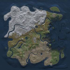 Thumbnail Rust Map: Procedural Map, Size: 4250, Seed: 1699294746, 16 Monuments