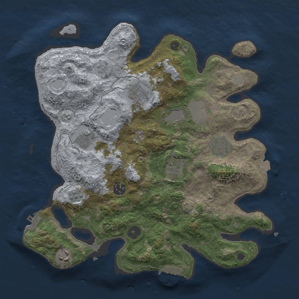 Rust Map: Procedural Map, Size: 3500, Seed: 1890, 16 Monuments
