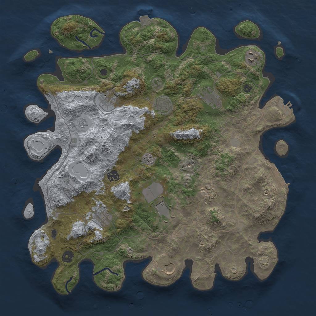 Rust Map: Procedural Map, Size: 4000, Seed: 1113043600, 18 Monuments