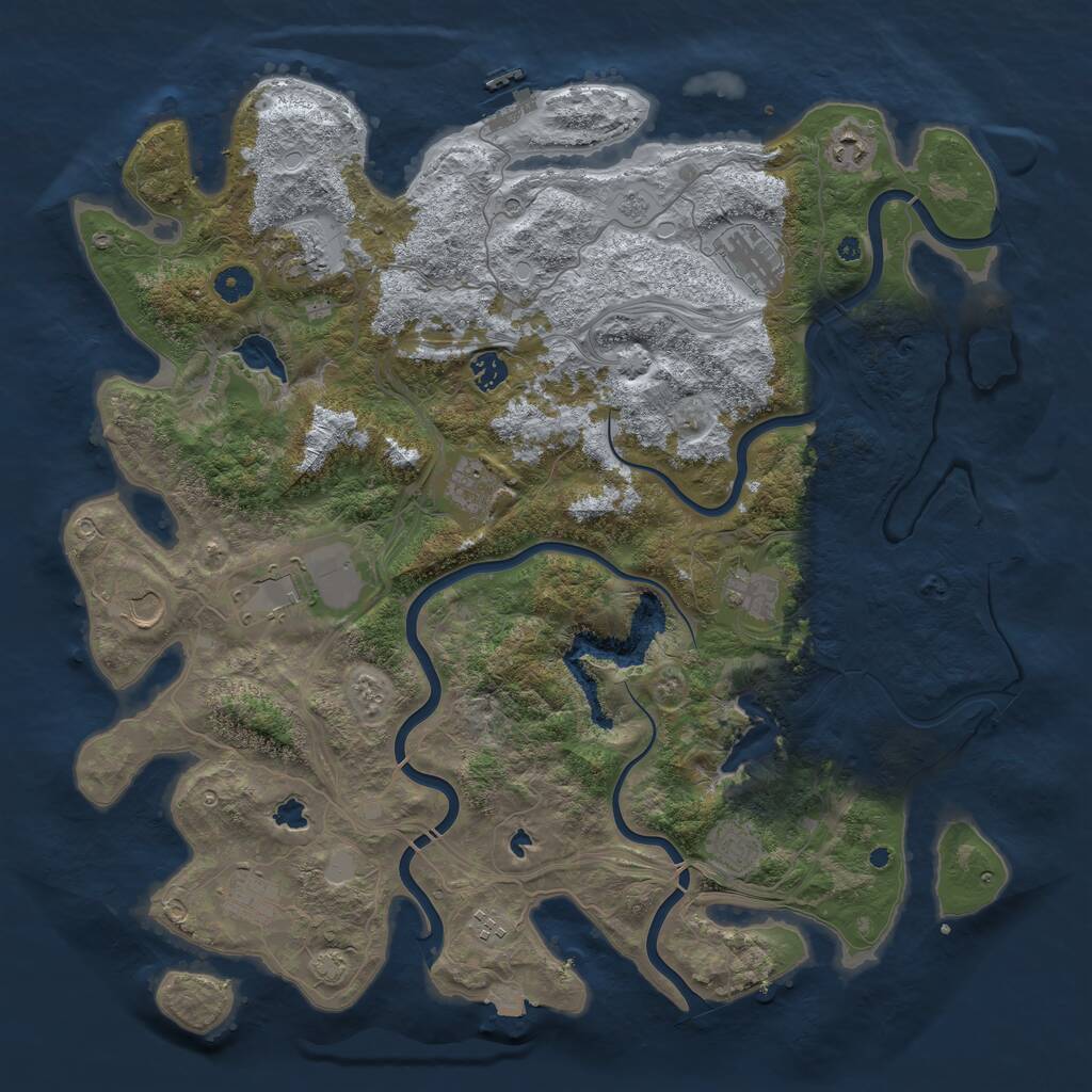 Rust Map: Procedural Map, Size: 4500, Seed: 19621215, 17 Monuments