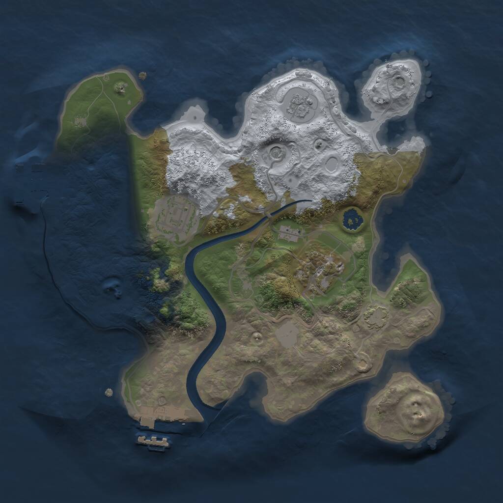 Rust Map: Procedural Map, Size: 2500, Seed: 266959068, 8 Monuments