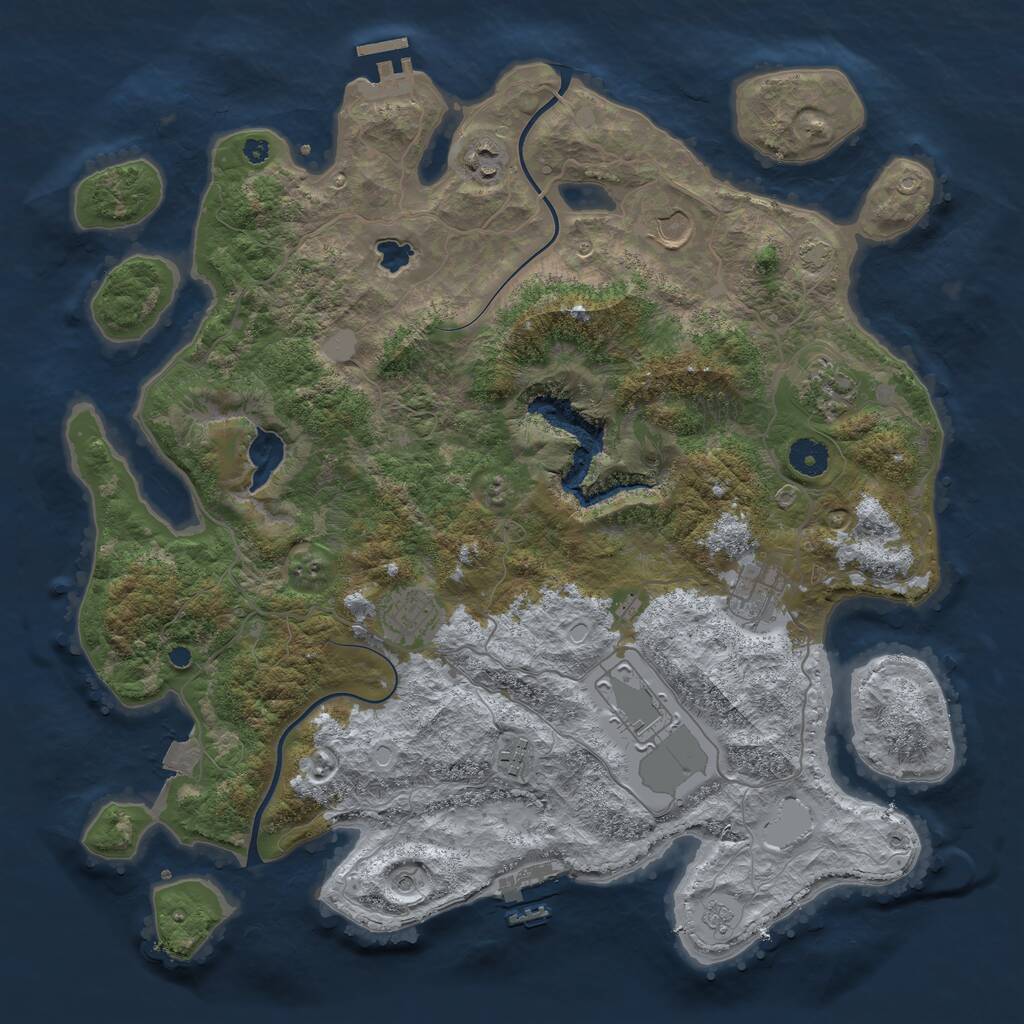 Rust Map: Procedural Map, Size: 4000, Seed: 638006, 13 Monuments