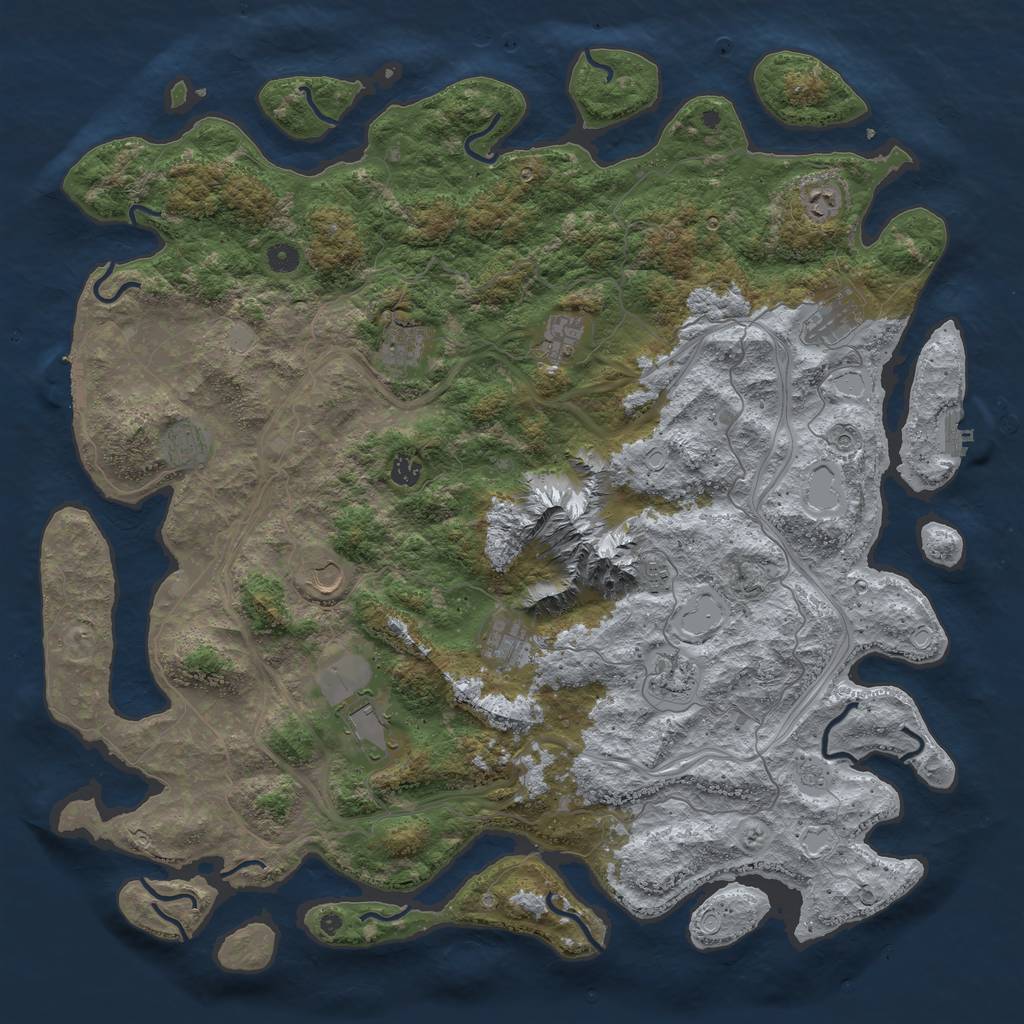 Rust Map: Procedural Map, Size: 5000, Seed: 2486579, 20 Monuments