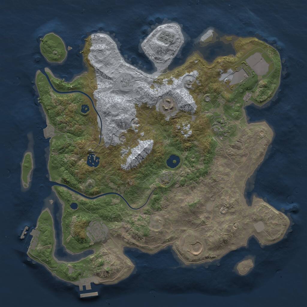 Rust Map: Procedural Map, Size: 3500, Seed: 35010109, 13 Monuments