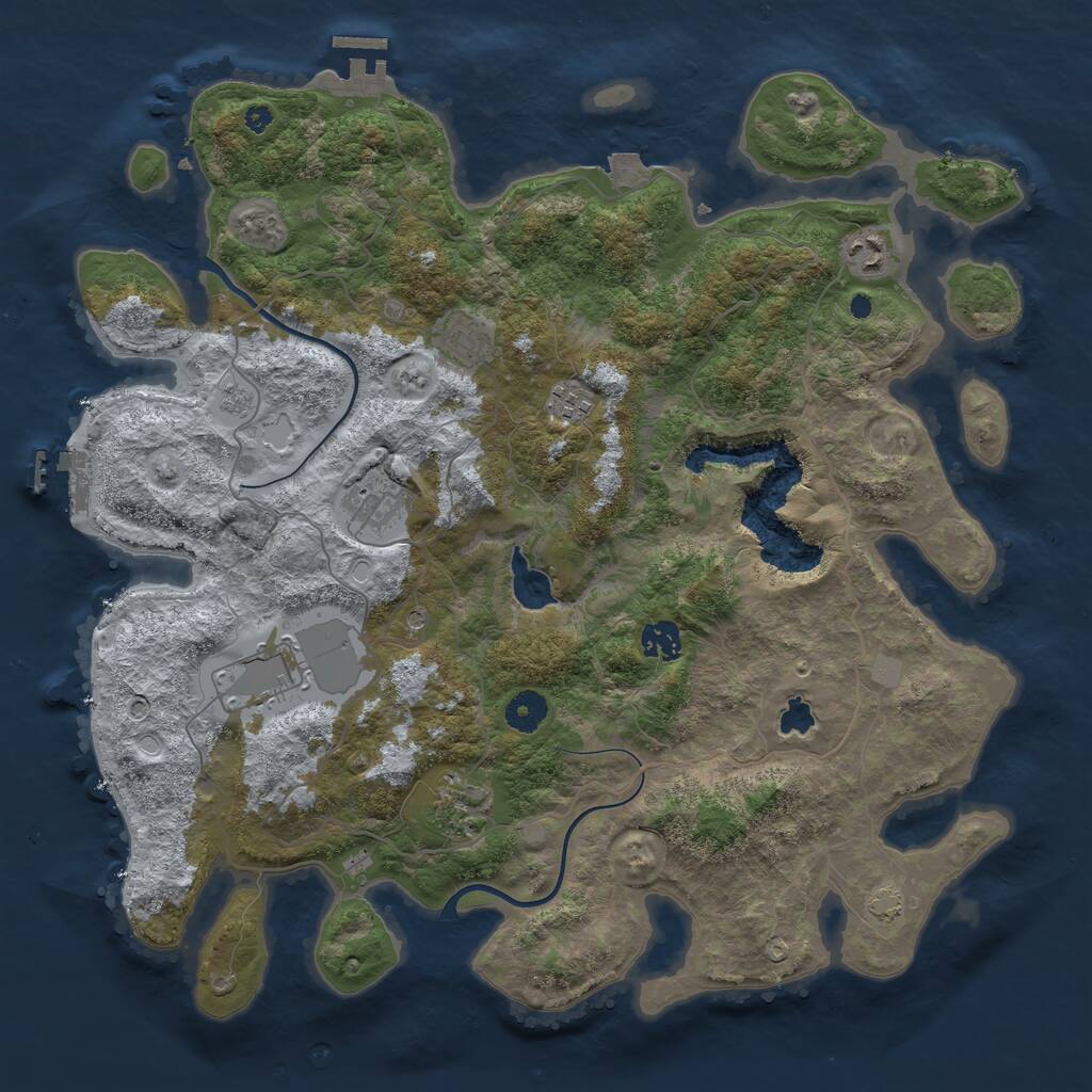 Rust Map: Procedural Map, Size: 4000, Seed: 3108436, 13 Monuments