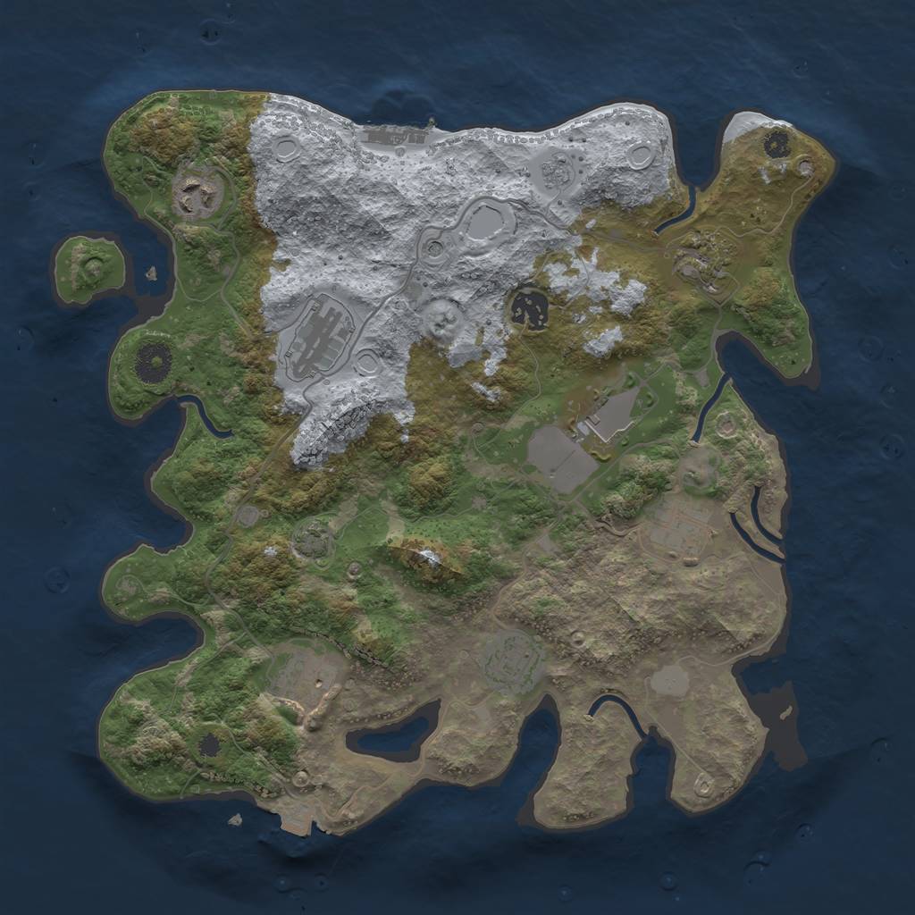 Rust Map: Procedural Map, Size: 3500, Seed: 4589335, 15 Monuments