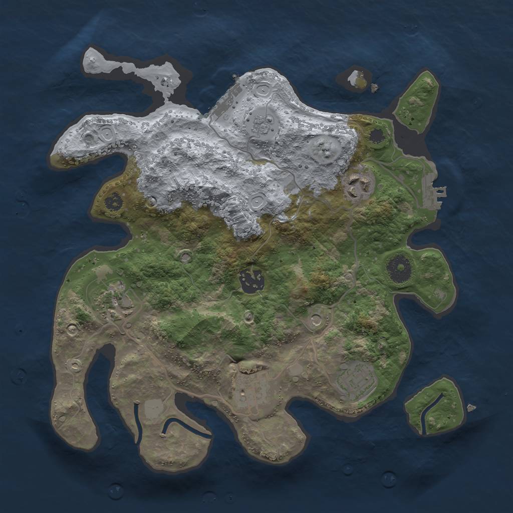 Rust Map: Procedural Map, Size: 3000, Seed: 2281337, 14 Monuments