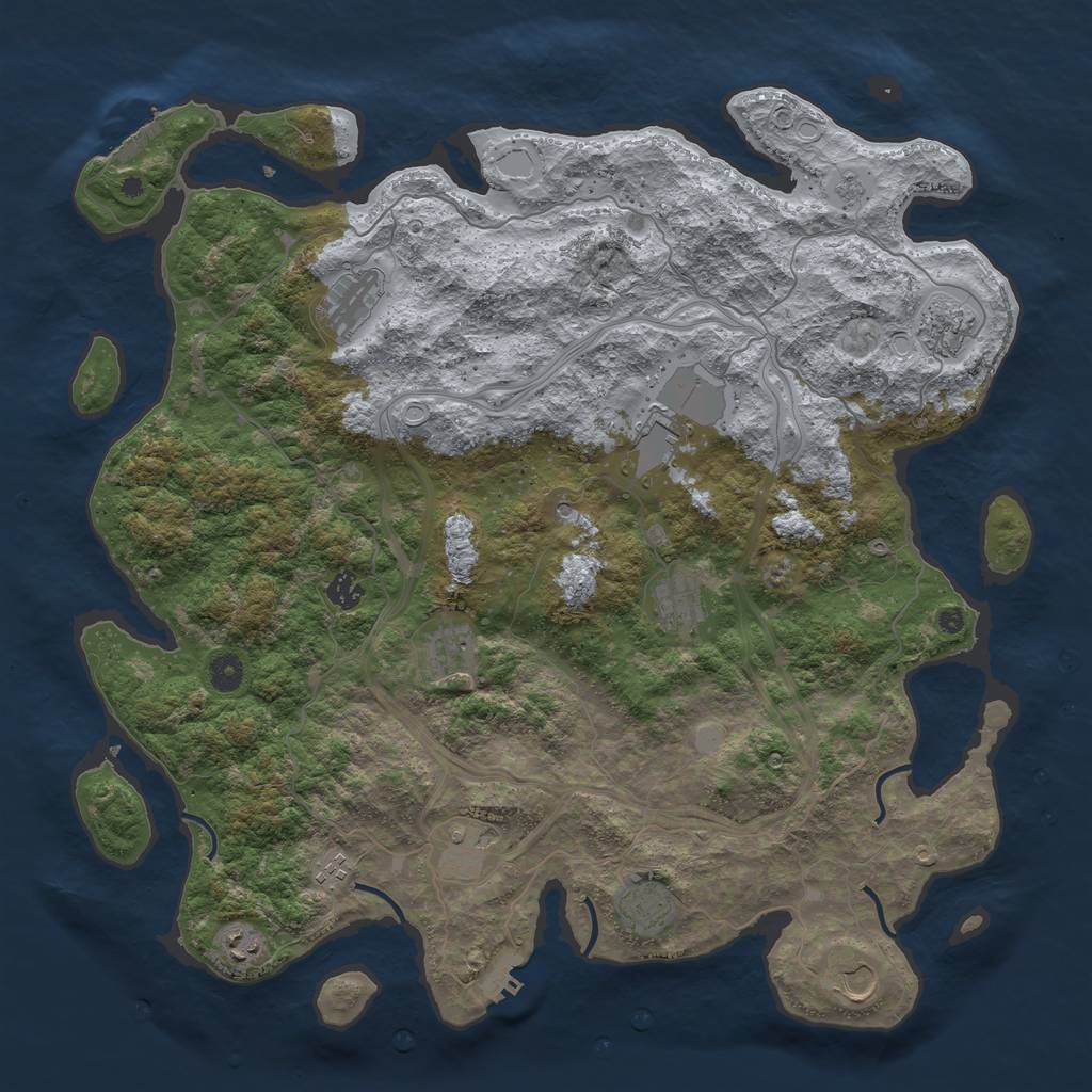 Rust Map: Procedural Map, Size: 4500, Seed: 1381350000, 20 Monuments