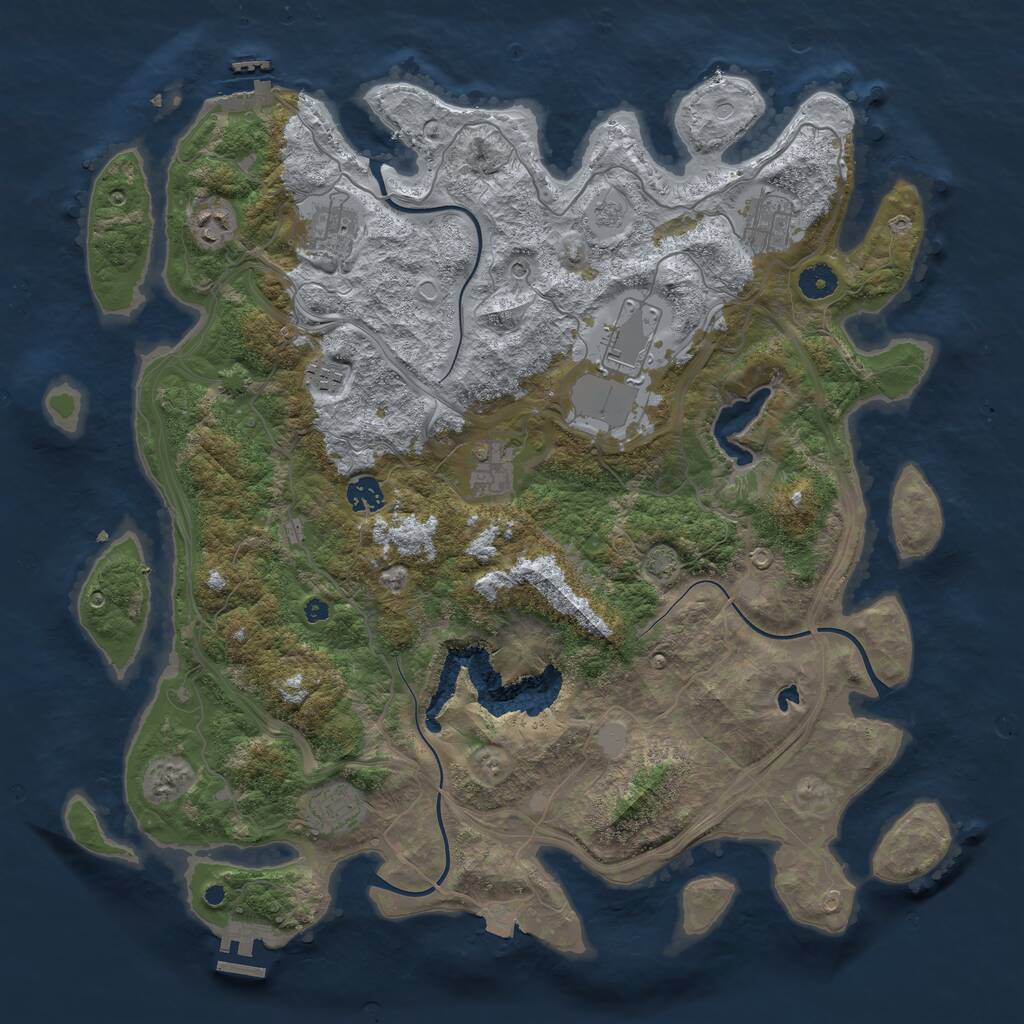 Rust Map: Procedural Map, Size: 4250, Seed: 789423834, 14 Monuments