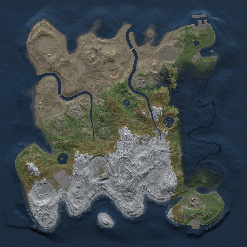 Rust Map: Procedural Map, Size: 3500, Seed: 850808942, 14 Monuments