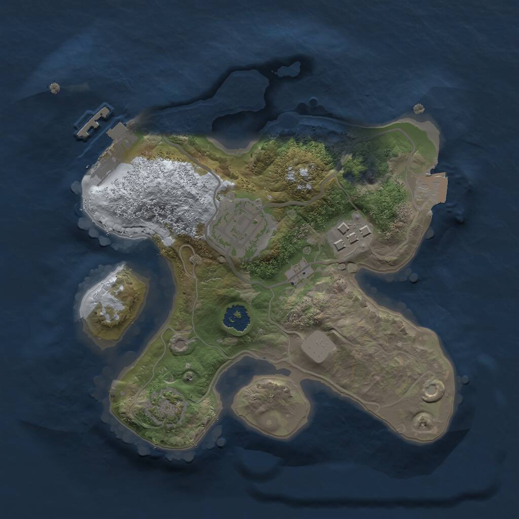 Rust Map: Procedural Map, Size: 2000, Seed: 17171, 5 Monuments