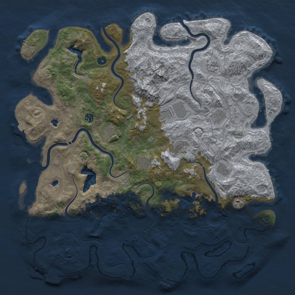 Rust Map: Procedural Map, Size: 5000, Seed: 36236, 16 Monuments