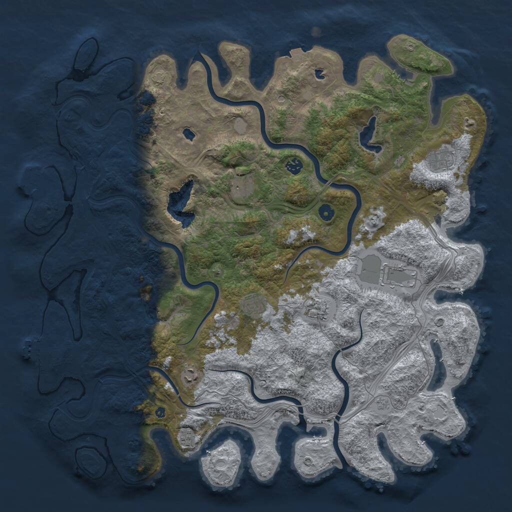 Rust Map: Procedural Map, Size: 4800, Seed: 150012745, 14 Monuments