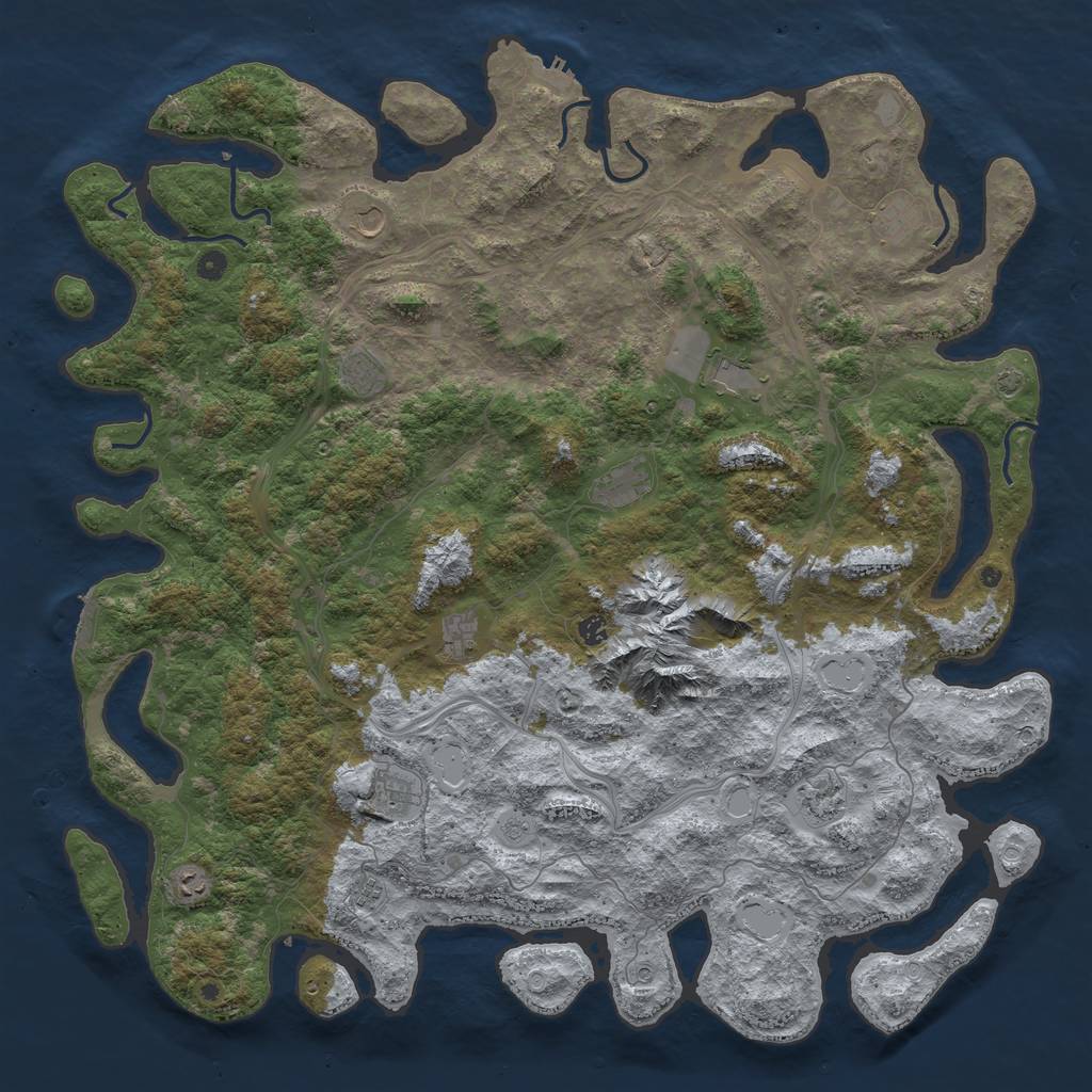 Rust Map: Procedural Map, Size: 5500, Seed: 446724523, 19 Monuments