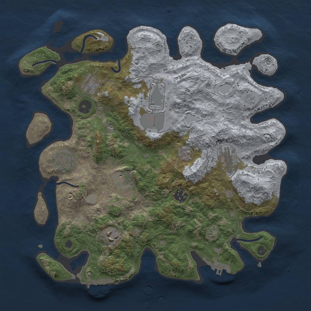 Rust Map: Procedural Map, Size: 3500, Seed: 5233099, 15 Monuments