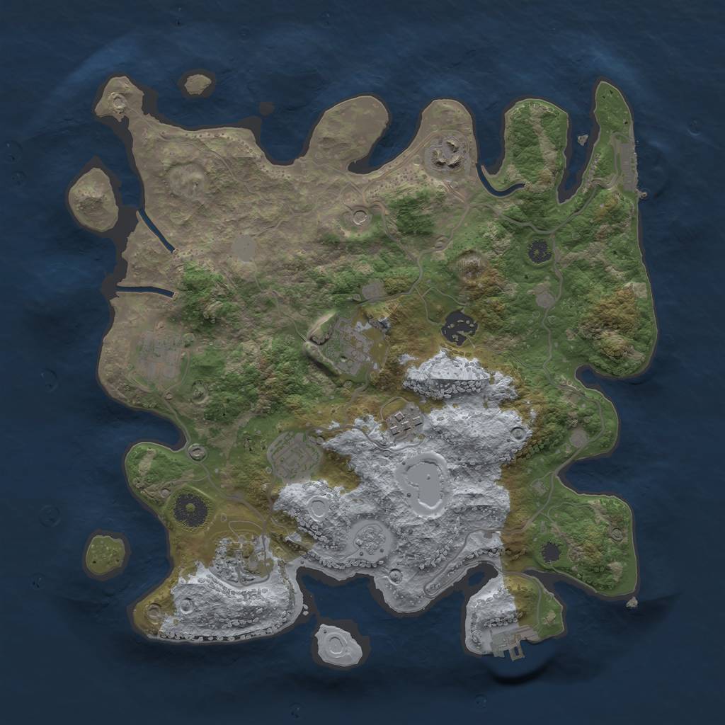 Rust Map: Procedural Map, Size: 3300, Seed: 1029836, 14 Monuments