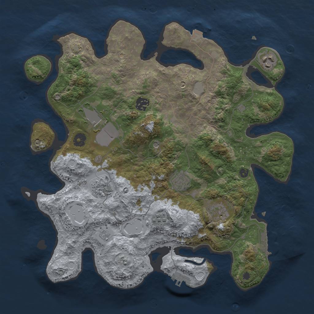 Rust Map: Procedural Map, Size: 3500, Seed: 61123, 15 Monuments