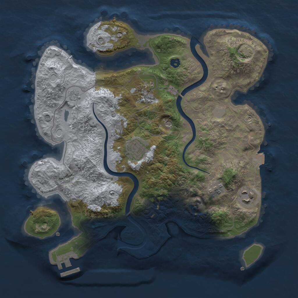 Rust Map: Procedural Map, Size: 3000, Seed: 21604531, 9 Monuments