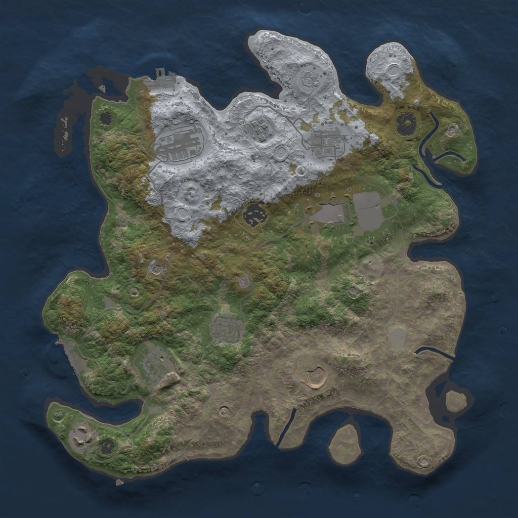 Rust Map: Procedural Map, Size: 3500, Seed: 1745742795, 16 Monuments
