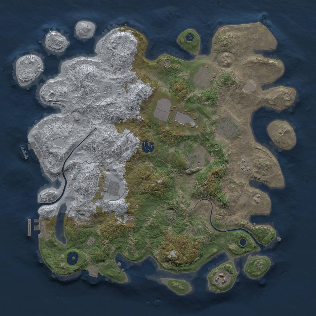Rust Map: Procedural Map, Size: 3800, Seed: 948275163, 14 Monuments