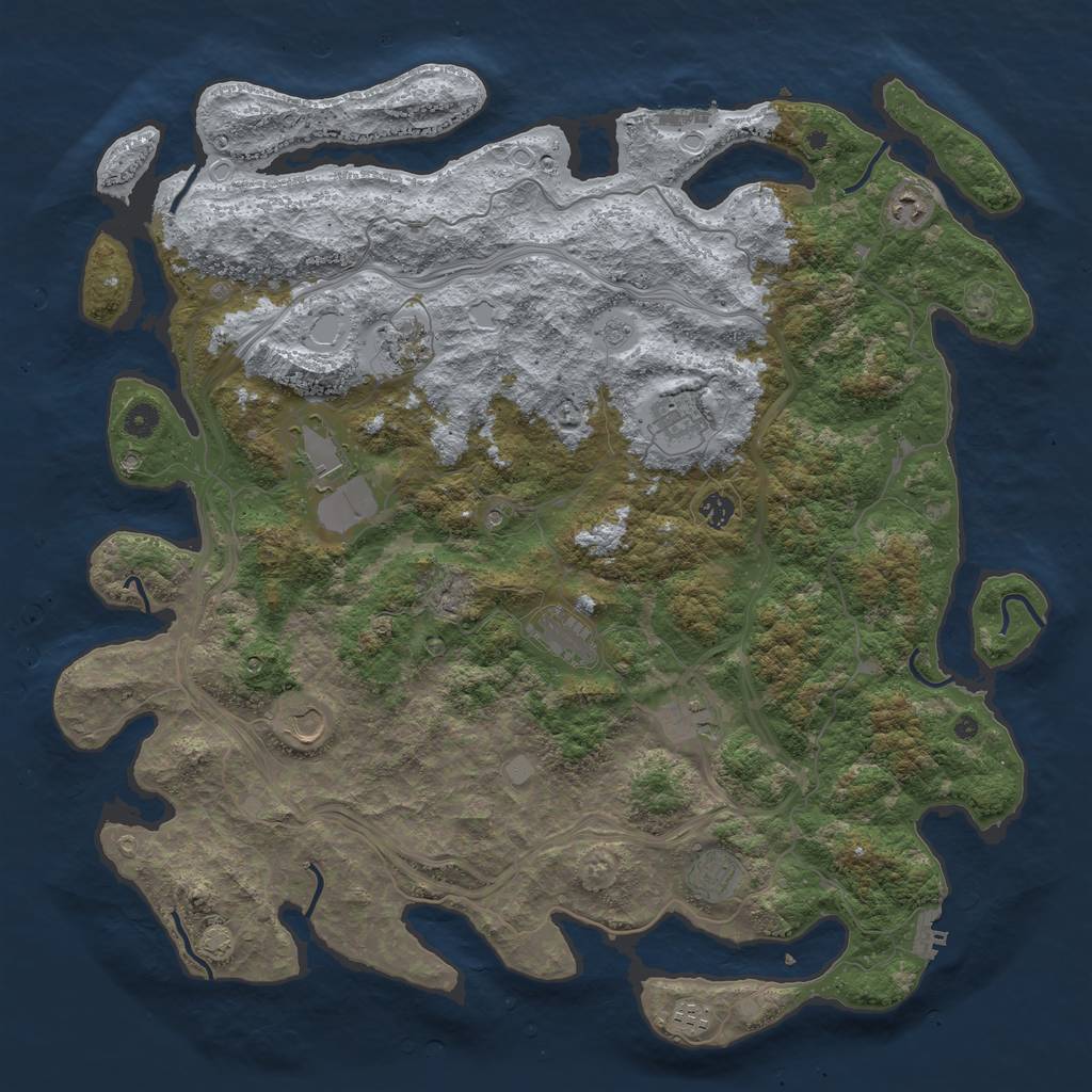 Rust Map: Procedural Map, Size: 4800, Seed: 448597404, 18 Monuments