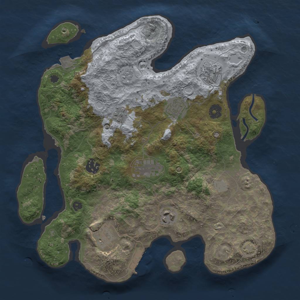 Rust Map: Procedural Map, Size: 3200, Seed: 103, 13 Monuments