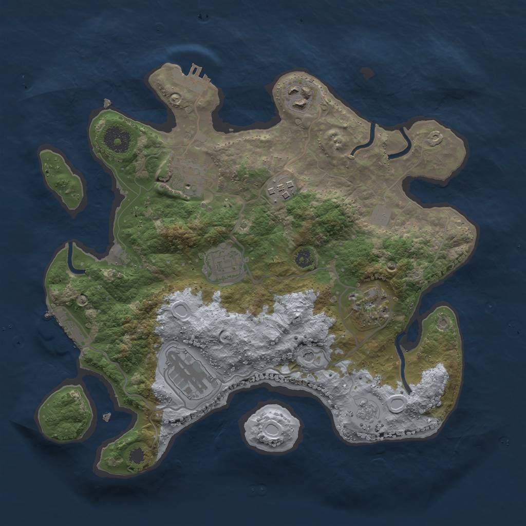 Rust Map: Procedural Map, Size: 3000, Seed: 1290909799, 13 Monuments
