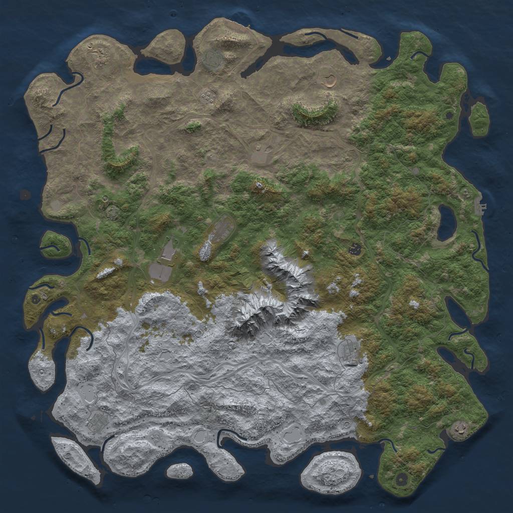 Rust Map: Procedural Map, Size: 6000, Seed: 2802502, 19 Monuments