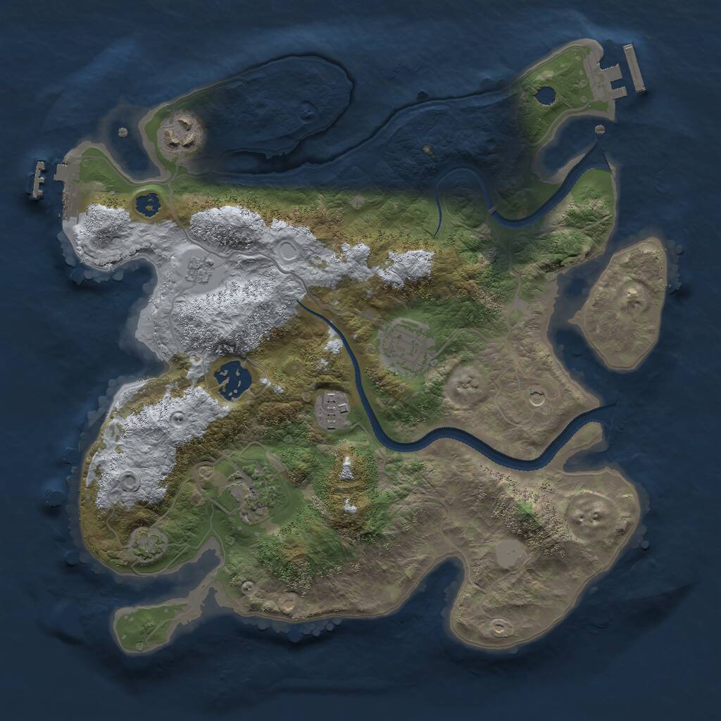 Rust Map: Procedural Map, Size: 3000, Seed: 988707058, 11 Monuments