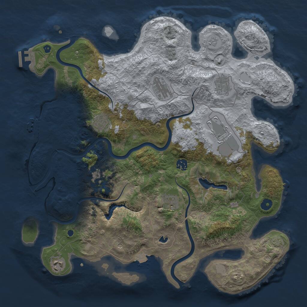 Rust Map: Procedural Map, Size: 4000, Seed: 409517031, 15 Monuments