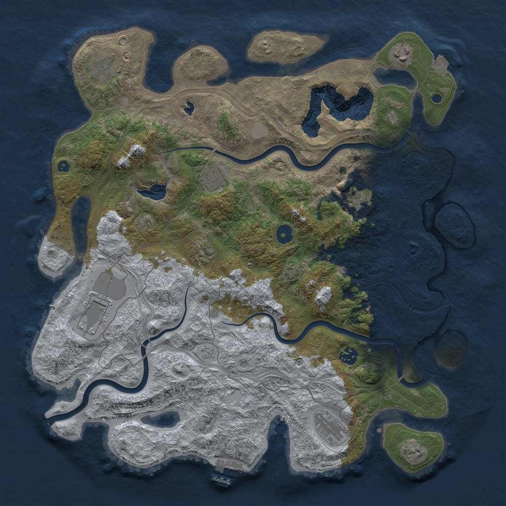 Rust Map: Procedural Map, Size: 4250, Seed: 1544567337, 14 Monuments