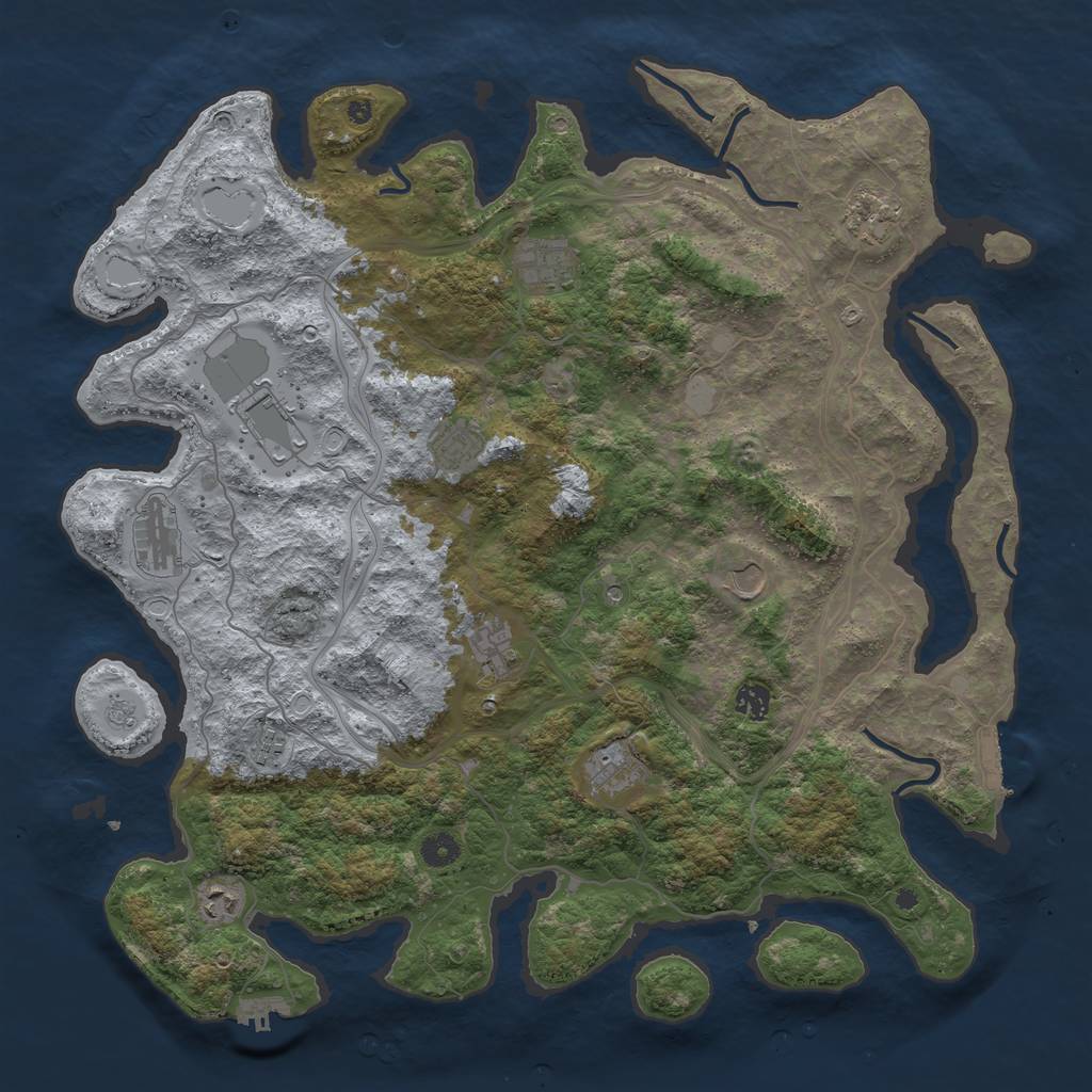 Rust Map: Procedural Map, Size: 4500, Seed: 440457105, 18 Monuments