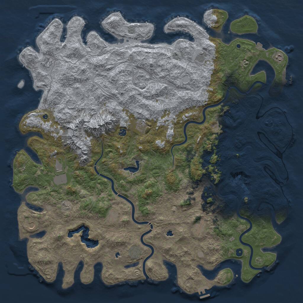Rust Map: Procedural Map, Size: 6000, Seed: 87646723, 17 Monuments