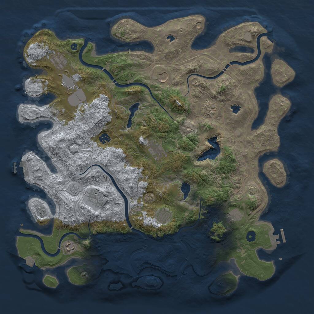 Rust Map: Procedural Map, Size: 4500, Seed: 15551, 17 Monuments