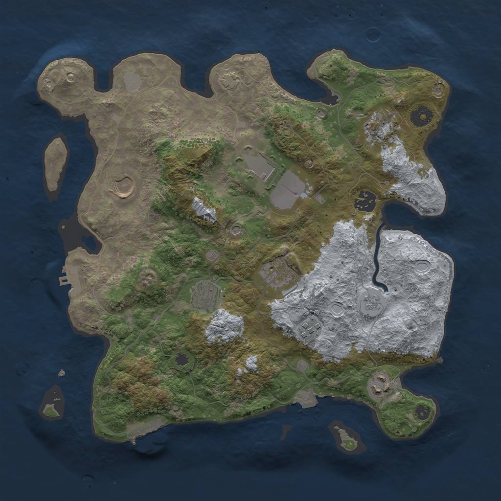 Rust Map: Procedural Map, Size: 3500, Seed: 11259691, 16 Monuments