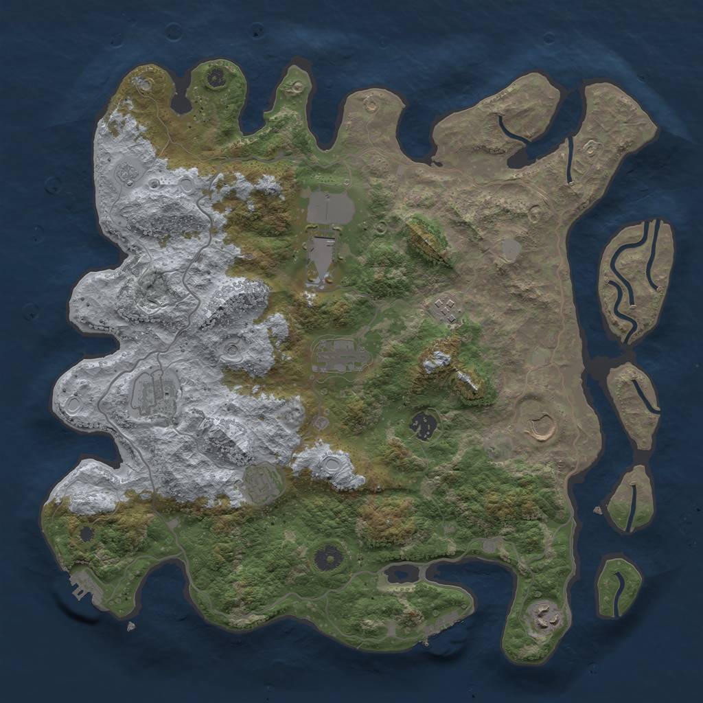 Rust Map: Procedural Map, Size: 4000, Seed: 1577876000, 15 Monuments