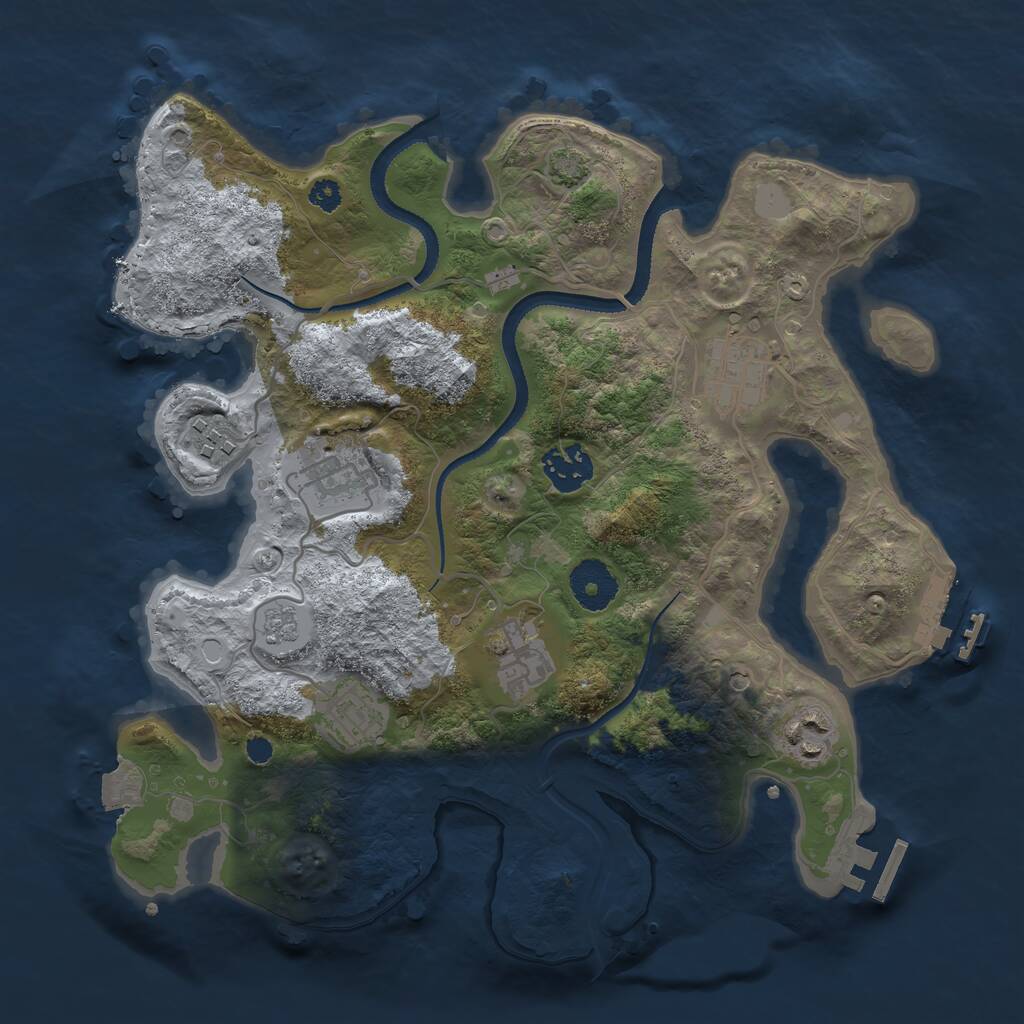 Rust Map: Procedural Map, Size: 3200, Seed: 79876489, 13 Monuments