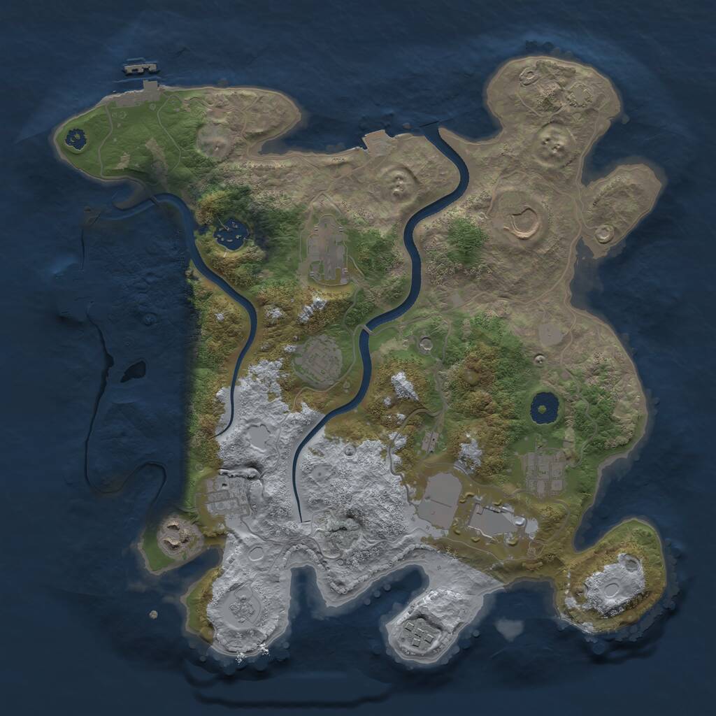 Rust Map: Procedural Map, Size: 3500, Seed: 44417584, 15 Monuments