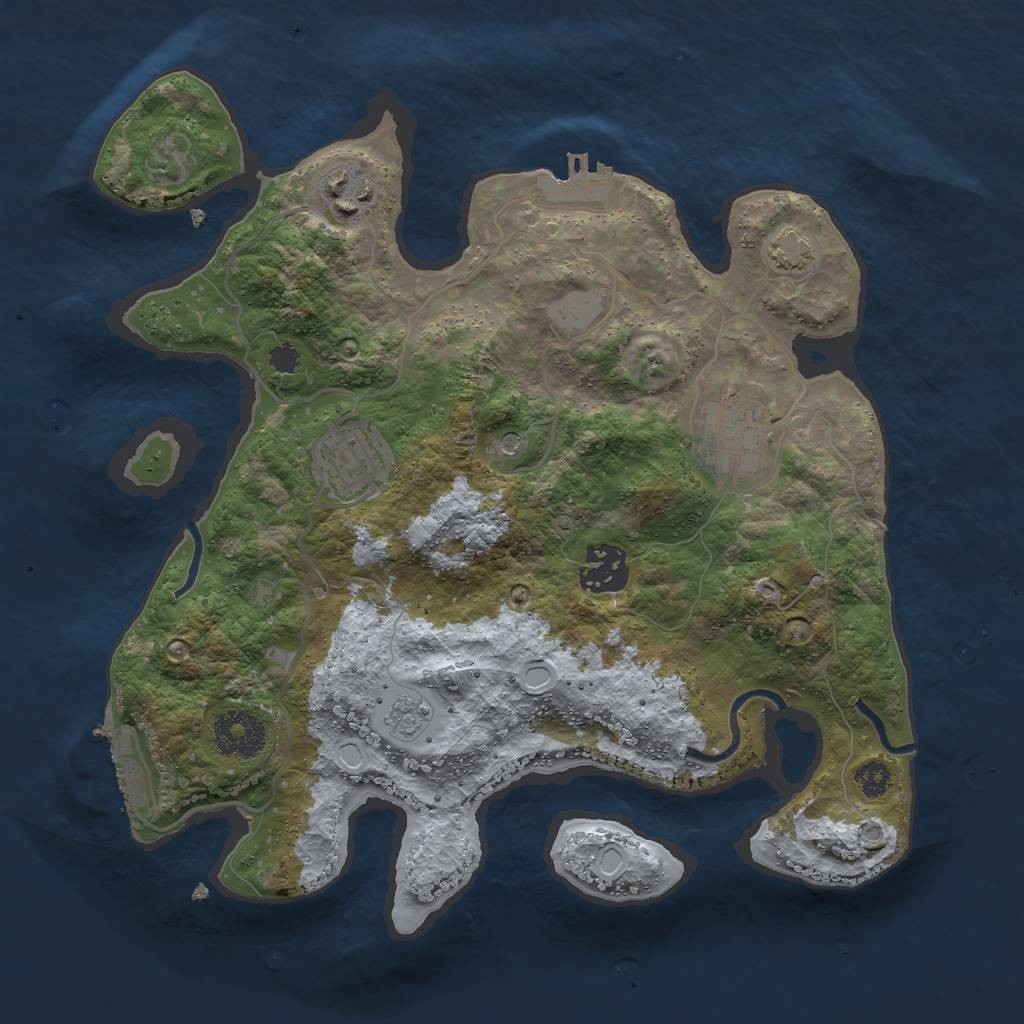 Rust Map: Procedural Map, Size: 3000, Seed: 1479678387, 11 Monuments