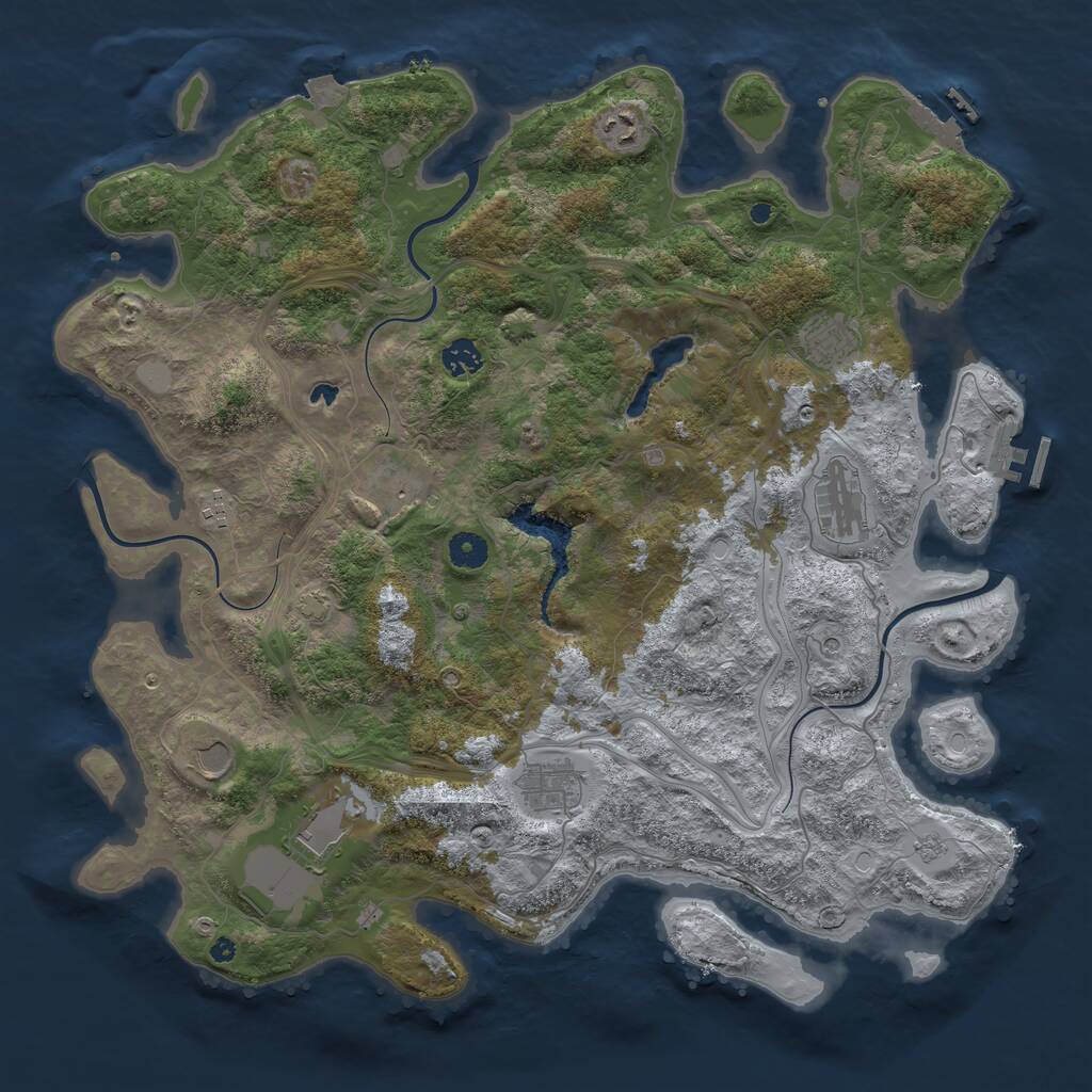 Rust Map: Procedural Map, Size: 4300, Seed: 100067416, 15 Monuments