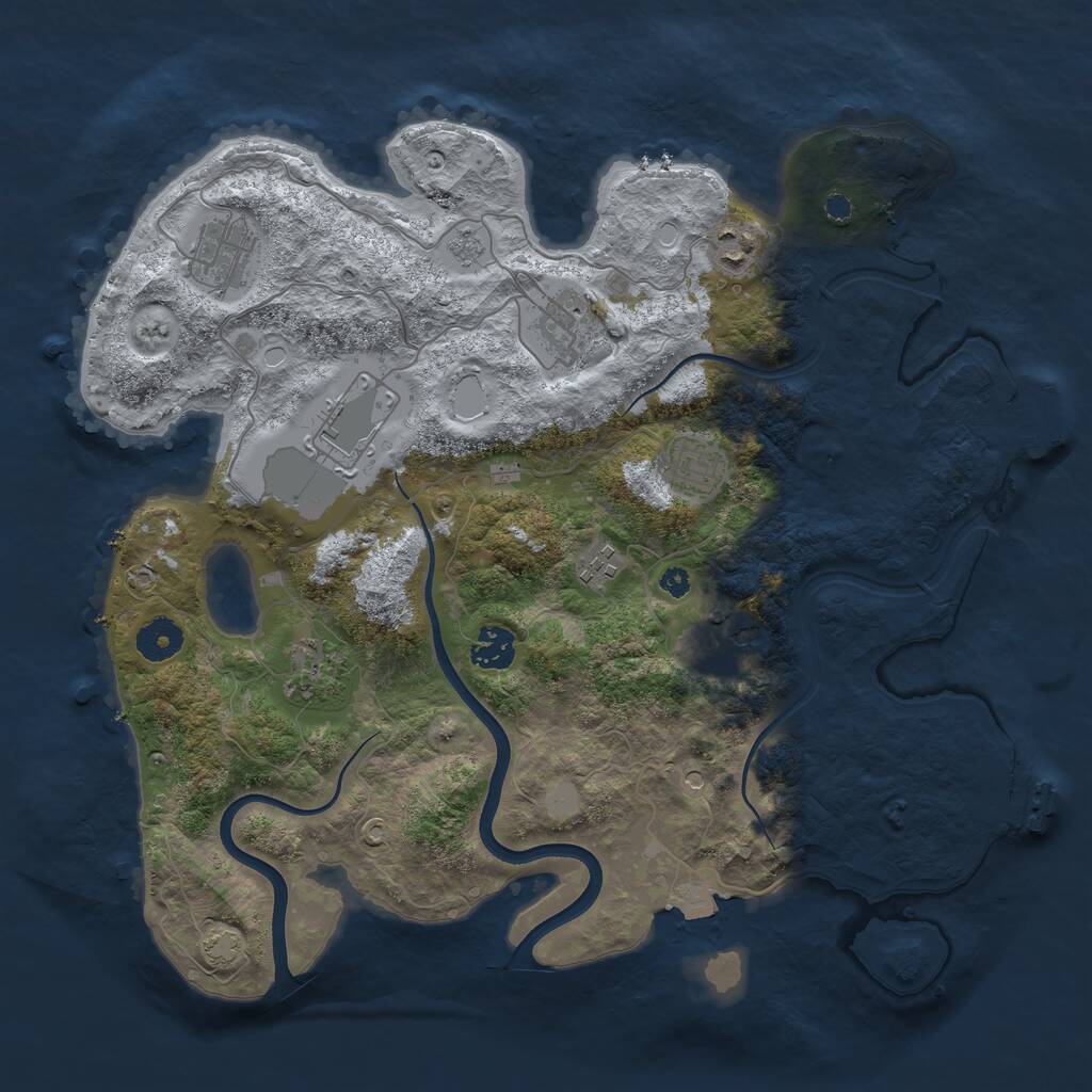 Rust Map: Procedural Map, Size: 3700, Seed: 1298970919, 15 Monuments