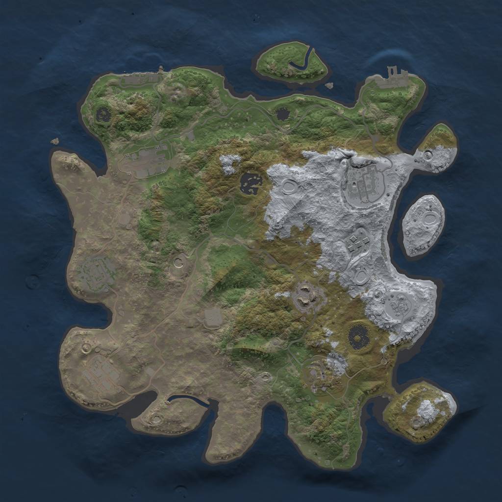 Rust Map: Procedural Map, Size: 3300, Seed: 420, 17 Monuments