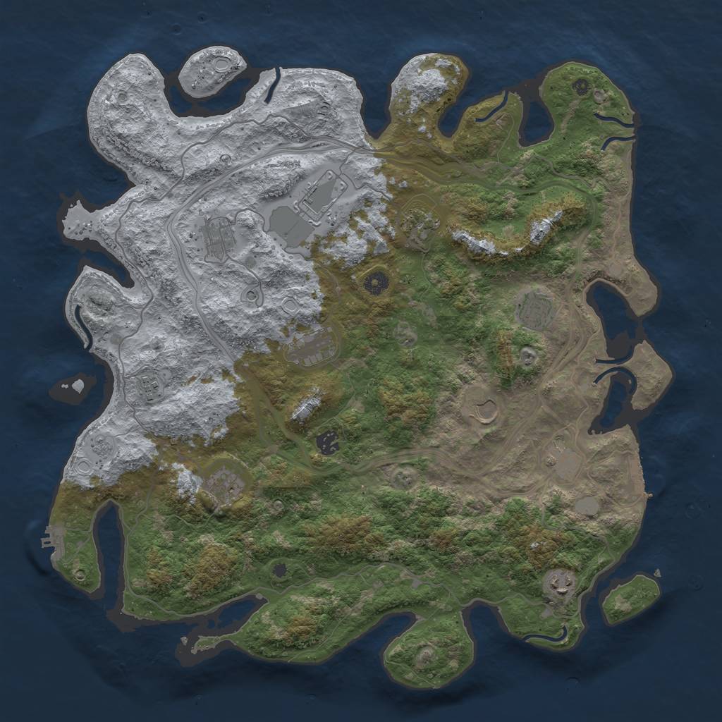 Rust Map: Procedural Map, Size: 4500, Seed: 1766486134, 18 Monuments