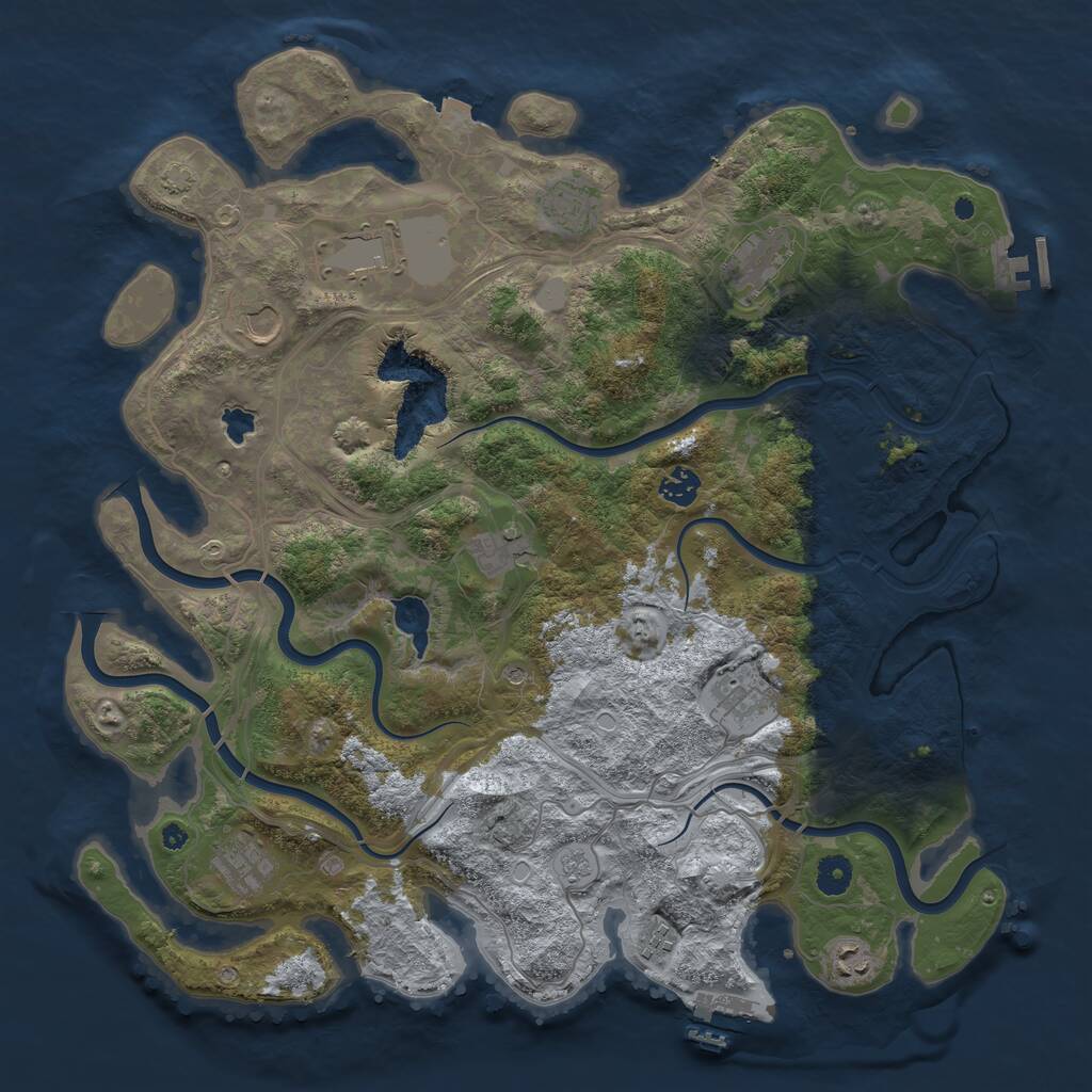 Rust Map: Procedural Map, Size: 4250, Seed: 1305411925, 16 Monuments