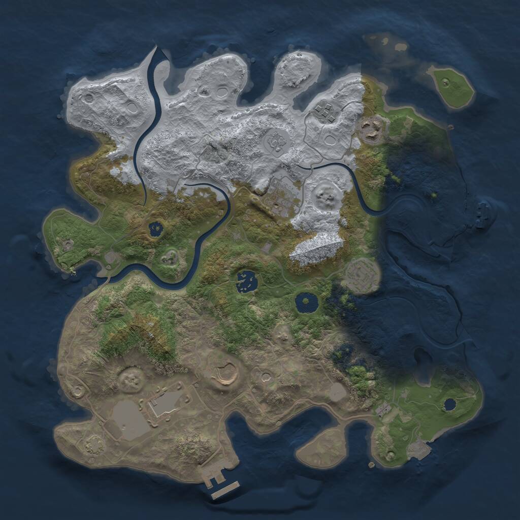 Rust Map: Procedural Map, Size: 3500, Seed: 66536085, 13 Monuments